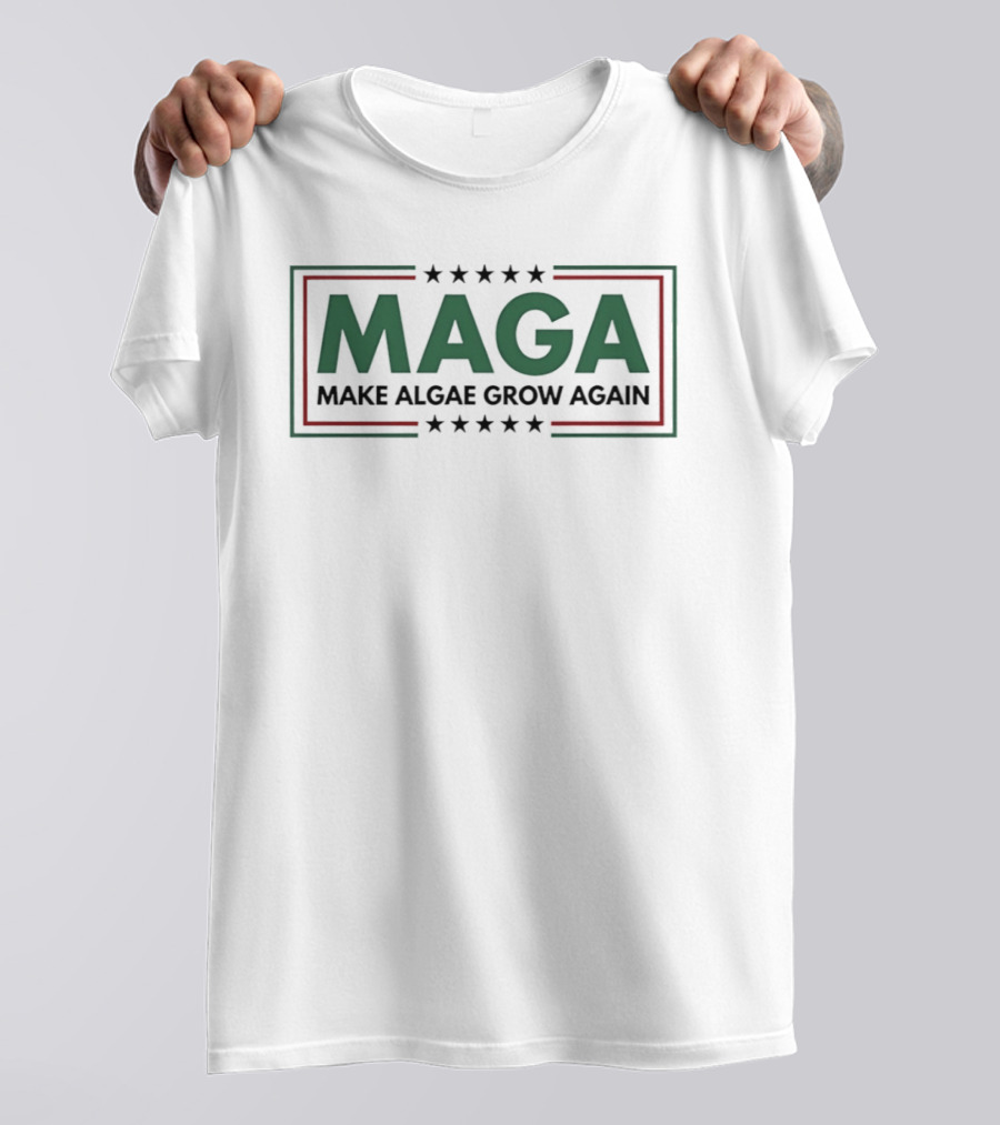 MAGA Make Algae Grow Again Stars Borders T-Shirt