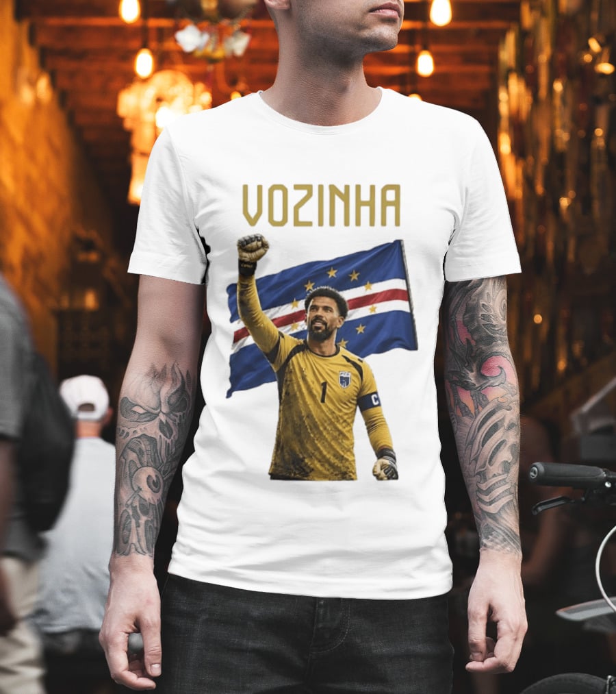 Vozinha Cape Verde National Football Team No 1 Celebration With Flag T-Shirt