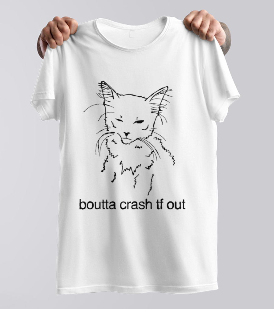 Exhausted Cat Mood Boutta Crash Tf Out T-Shirt