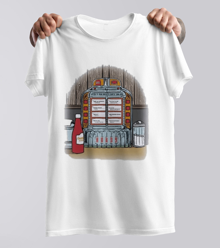 Hardy Jukebox Favorite Country Songs Vintage Scene T-Shirt