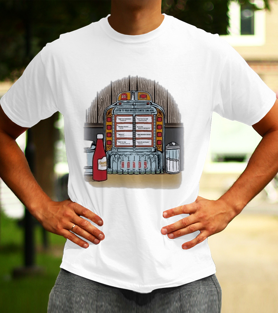 Hardy Jukebox Favorite Country Songs Vintage Scene T-Shirt