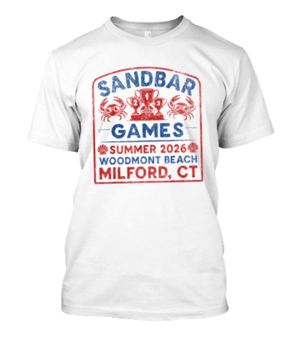 Sandbar Games Summer 2026 Woodmont Beach Milford CT Crabs And Trophy T-Shirt
