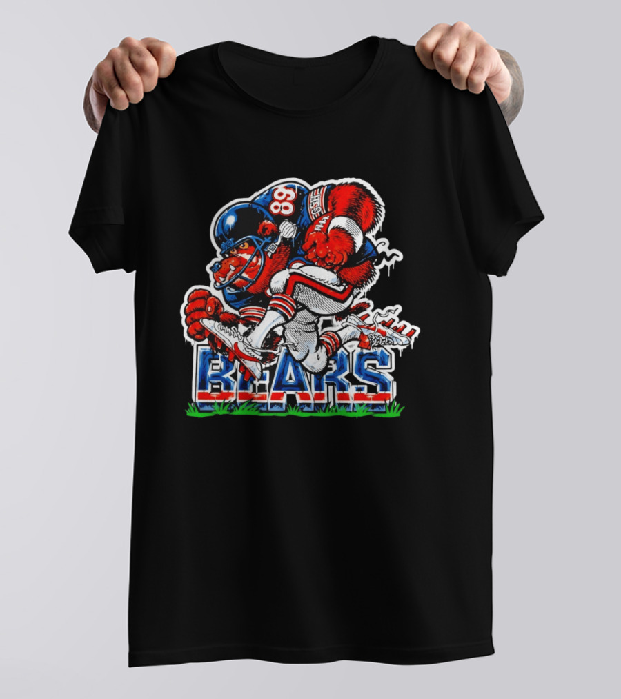 Chicago Bears Football 89 Cartoon Mascot Charge T-Shirt