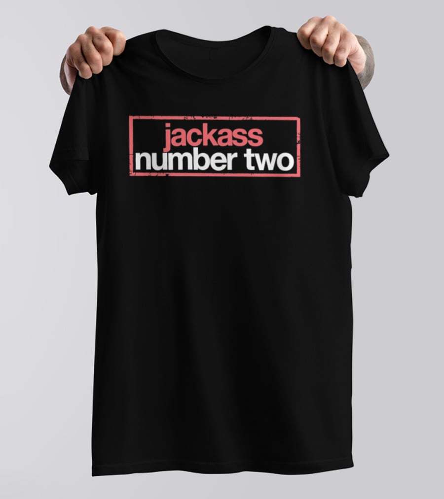 Jackass Number Two Red And White Stencil T-Shirt