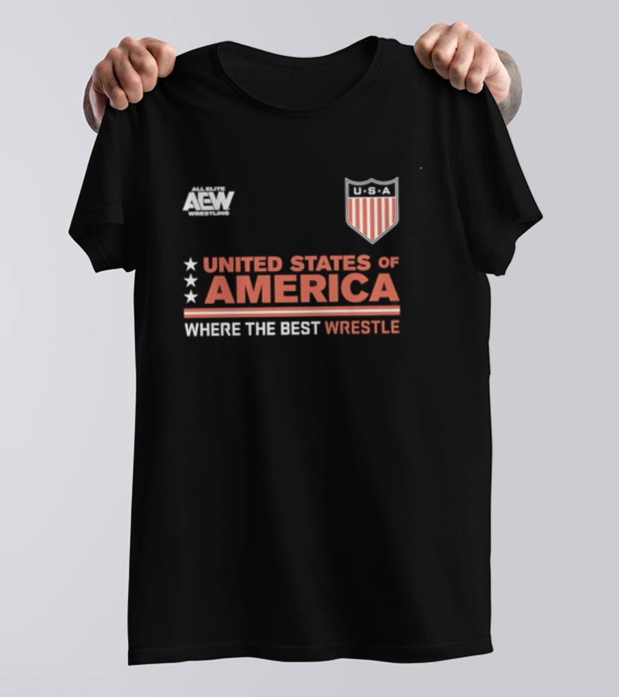 AEW United States Of America Where The Best Wrestle FCBA T-Shirt