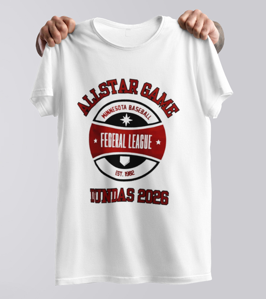 Allstar Game Minnesota Baseball Federal League Est 1982 Dundas 2026 T-Shirt