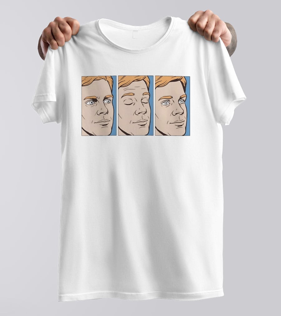 Blinking White Guy Meme Reaction Face Comic Triptych T-Shirt