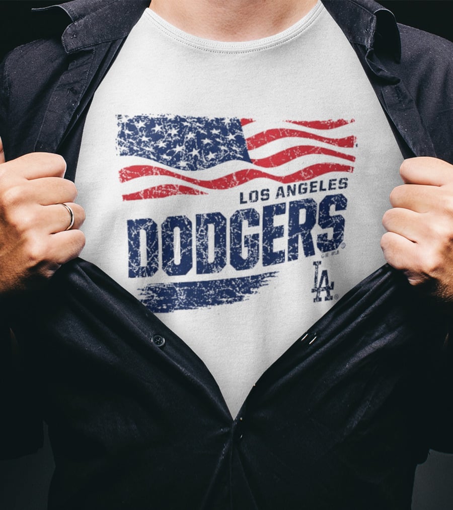 Los Angeles Dodgers American Flag T-Shirt