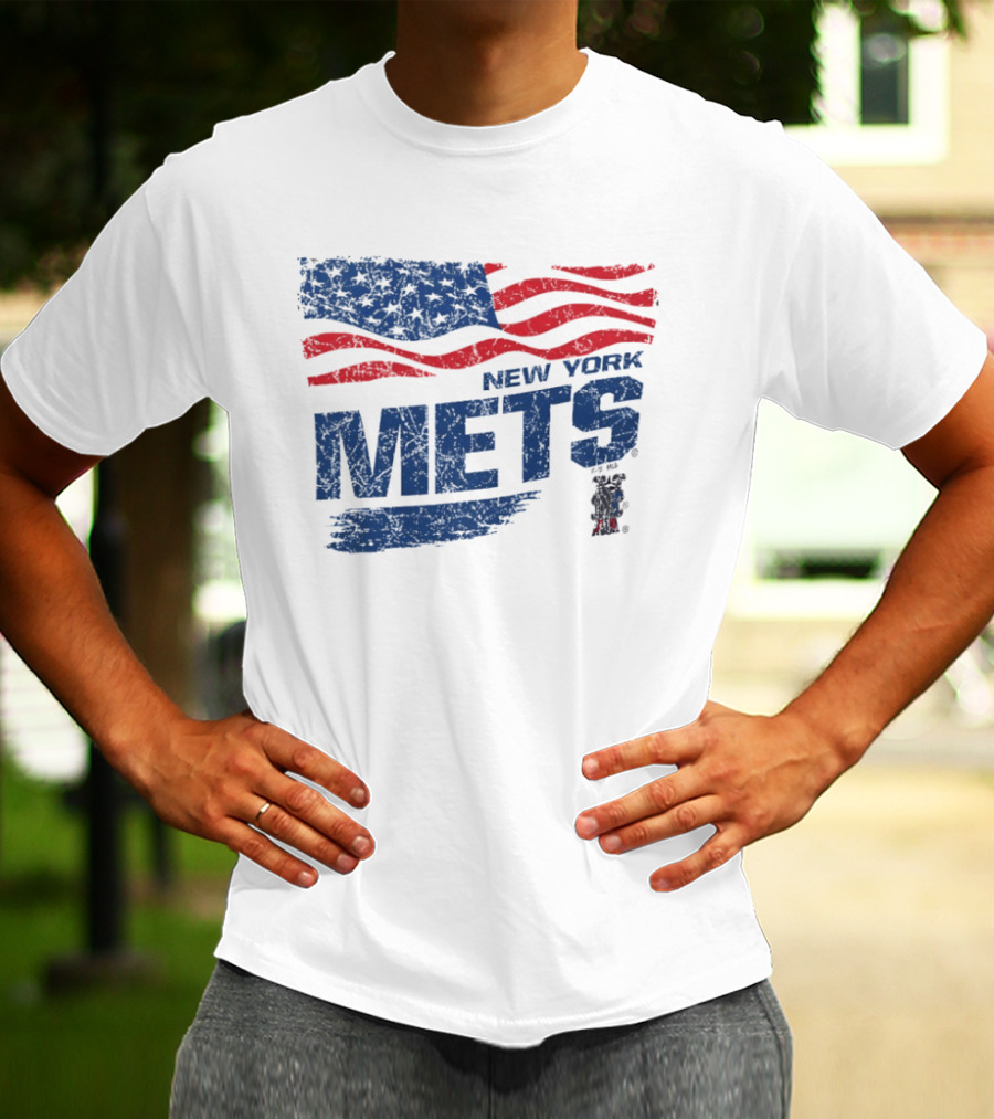 New York Mets 4th Of July American Flag Stars And Stripes 250th Anniversary T-Shirt