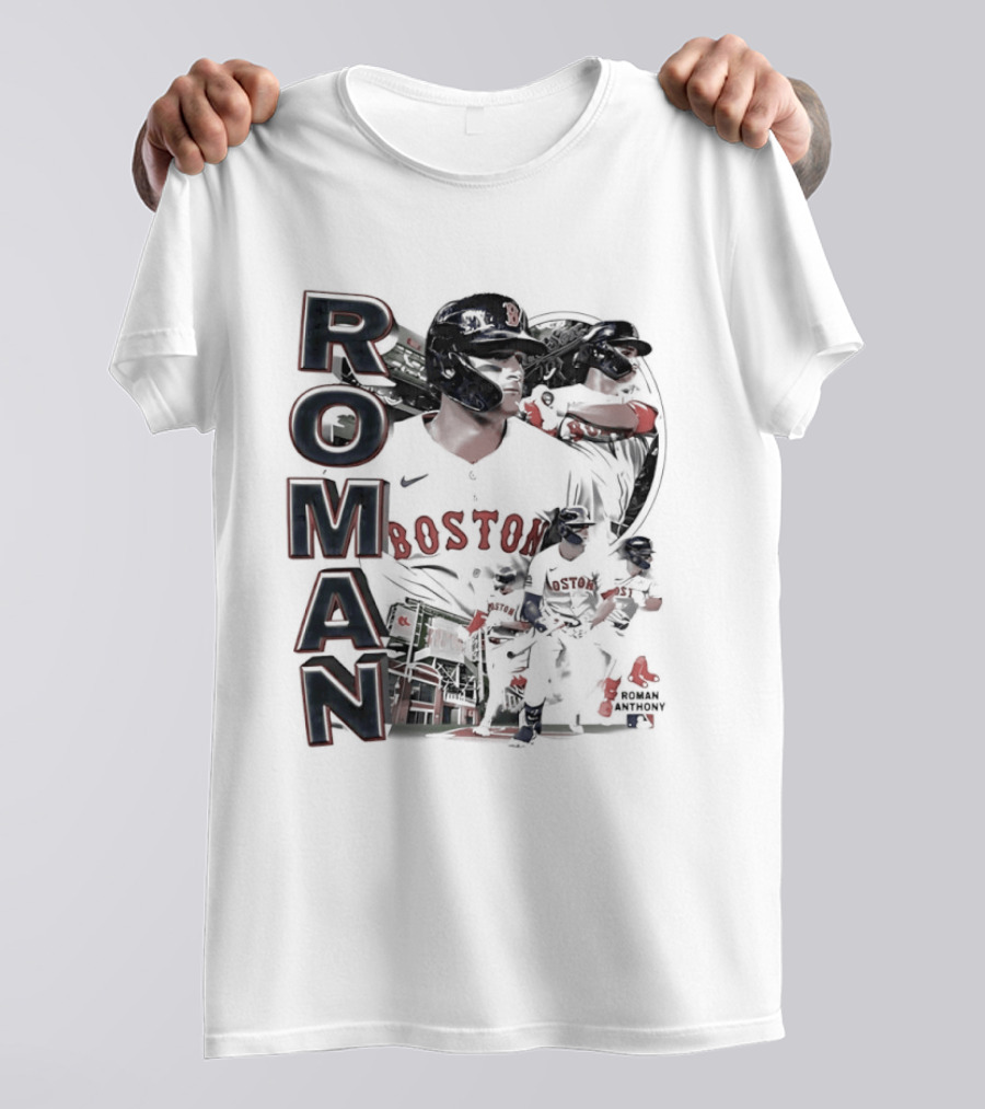 Roman Anthony Boston Red Sox 90s Bootleg Collage T-Shirt