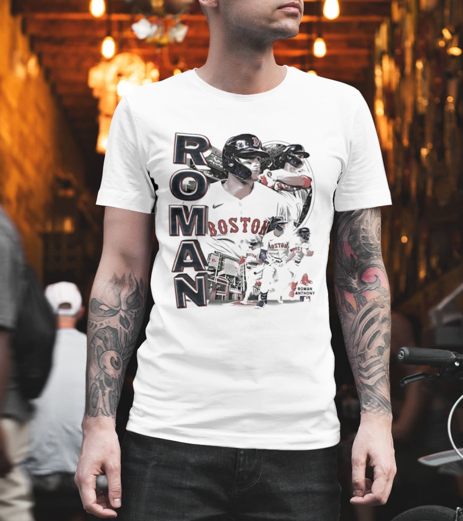 Roman Anthony Boston Red Sox 90s Bootleg Collage T-Shirt