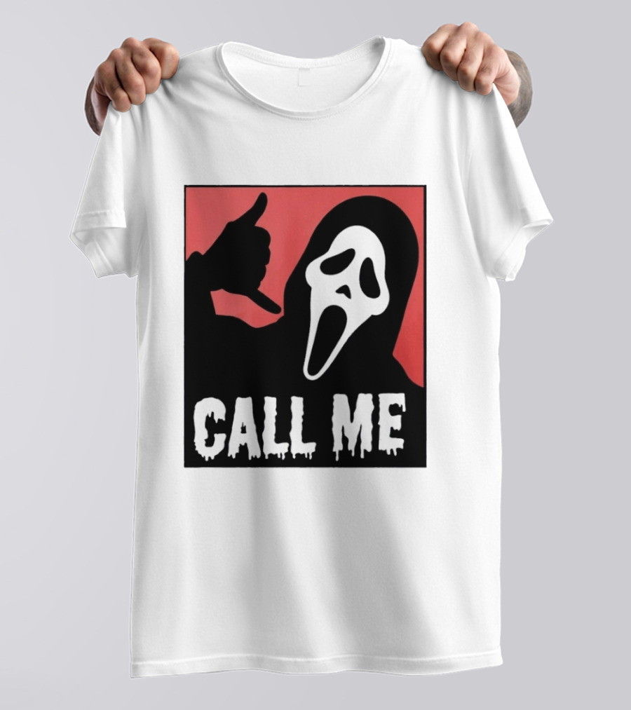 Ghostface Call Me Horror Halloween Scream T-Shirt