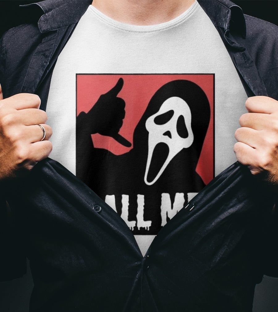 Ghostface Call Me Horror Halloween Scream T-Shirt