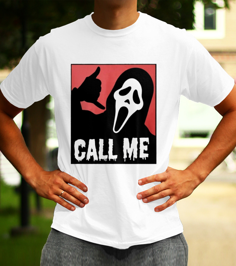 Ghostface Call Me Horror Halloween Scream T-Shirt