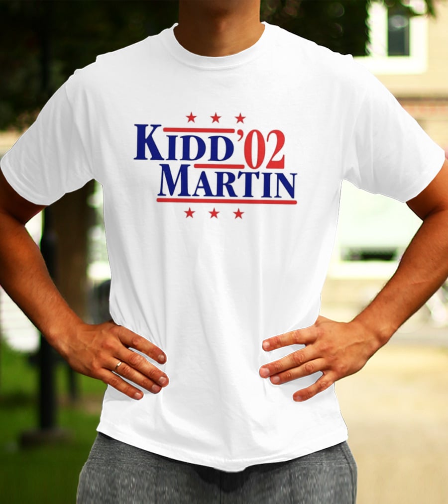 Kidd Martin '02 New Jersey Basketball Campaign Retro Stars T-Shirt