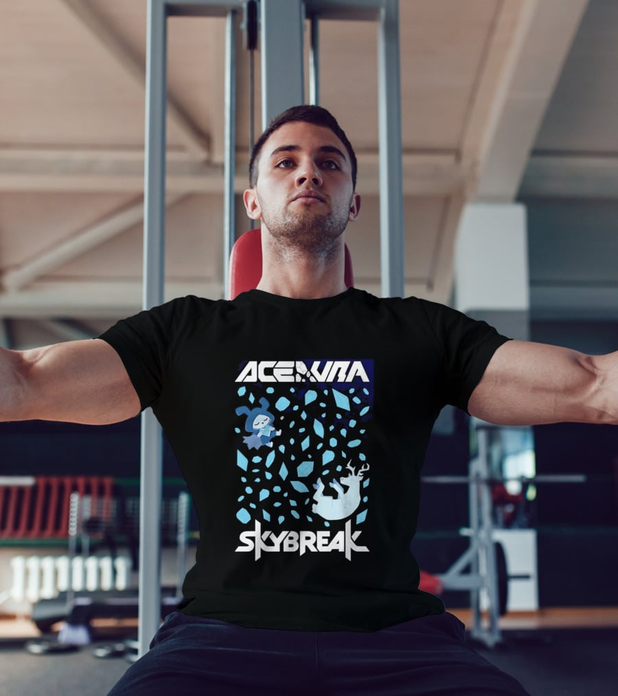 Ace Aura Skybreak EDM Music Artistic Falling Character And Deer With Blue Leaves T-Shirt