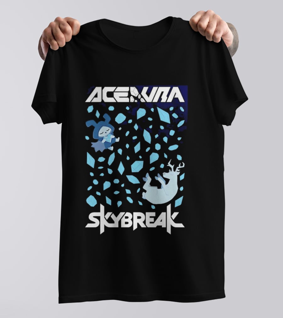 Ace Aura Skybreak EDM Music Artistic Falling Character And Deer With Blue Leaves T-Shirt