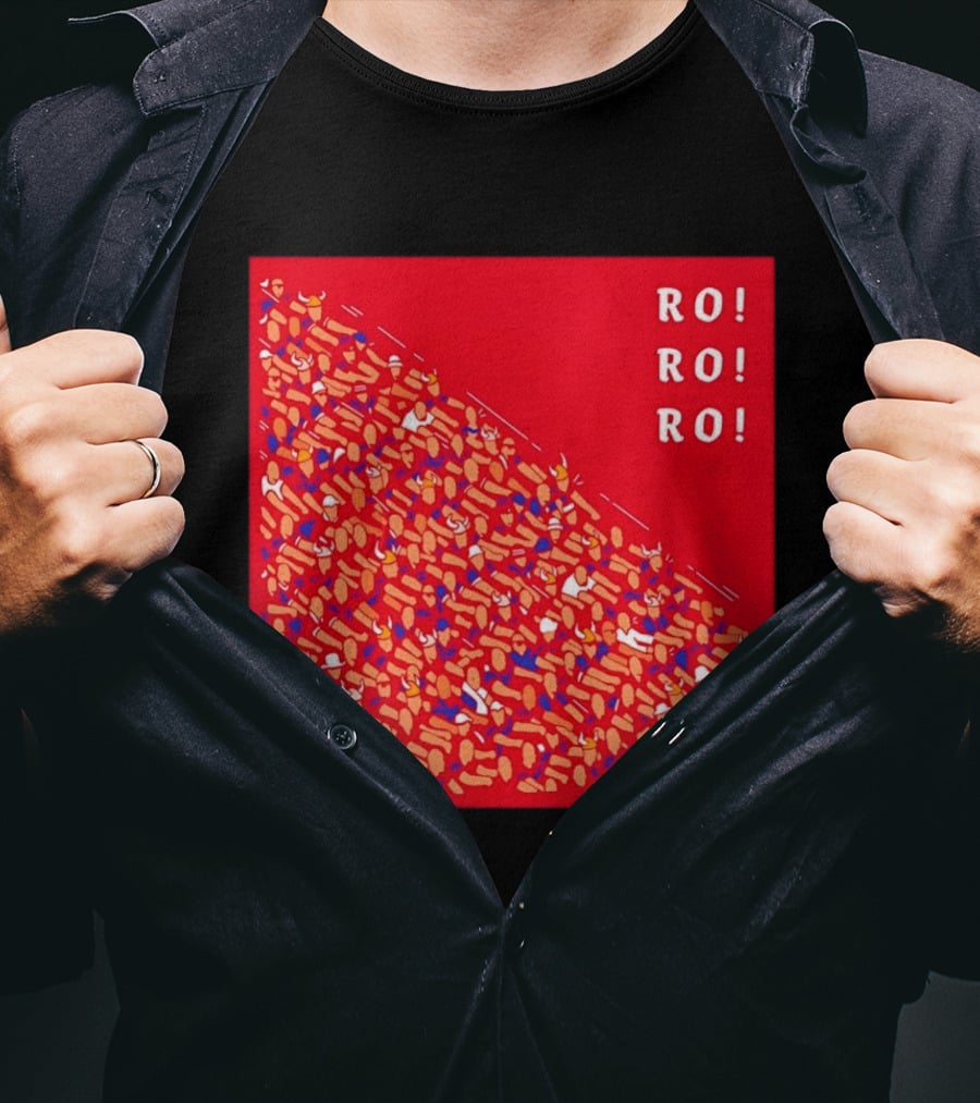 Ro Ro Ro Viking Helmet Crowd Art Red T-Shirt