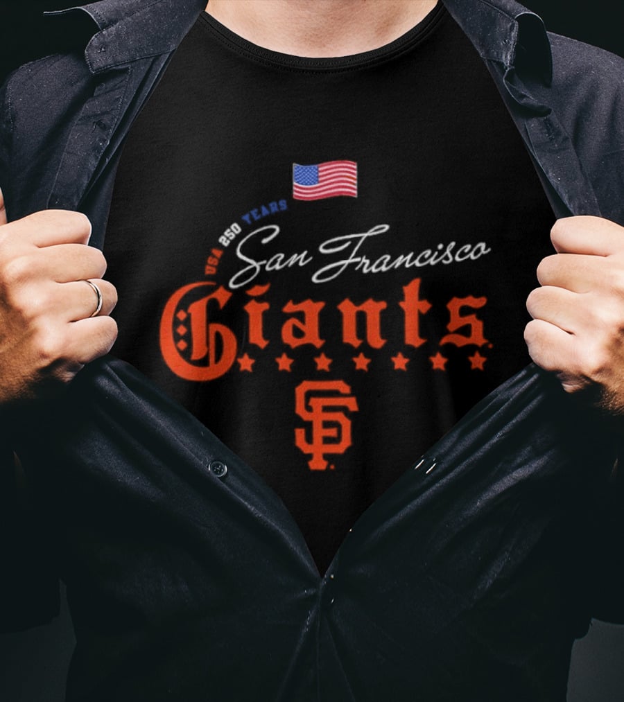 San Francisco Giants MLB USA American Flag 4th Of July Celebration T-Shirt