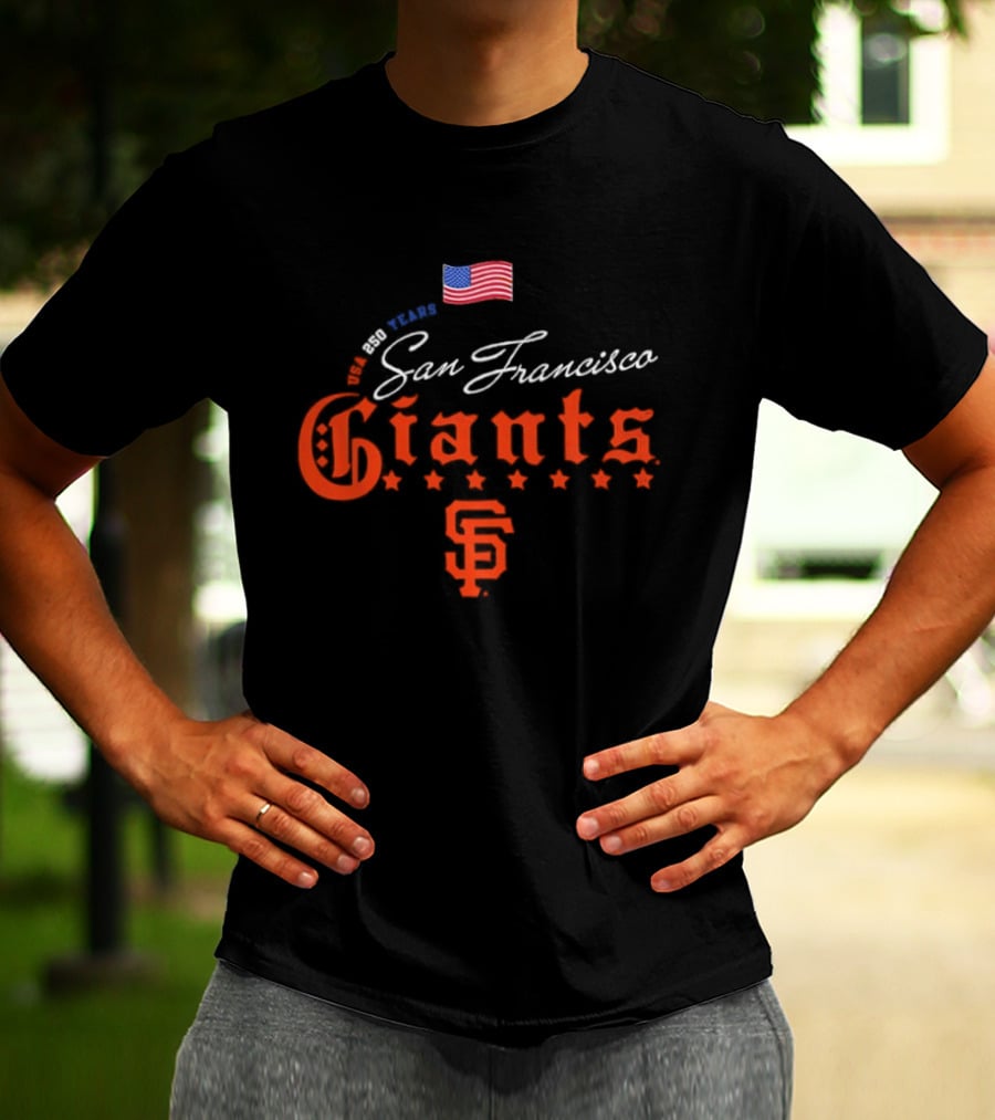 San Francisco Giants MLB USA American Flag 4th Of July Celebration T-Shirt