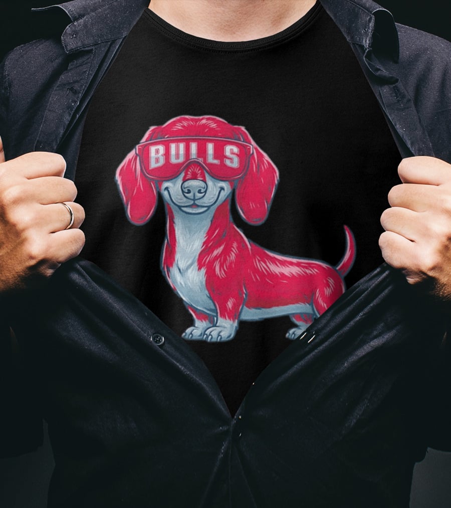 Bulls Dachshund With Sunglasses Cartoon T-Shirt