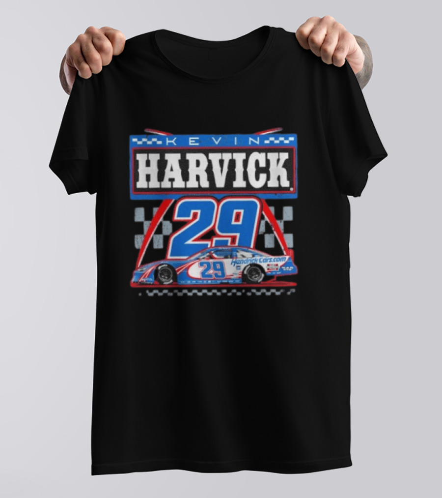 Kevin Harvick 29 Hendrick Cars NASCAR Racing Checkered Flag T-Shirt