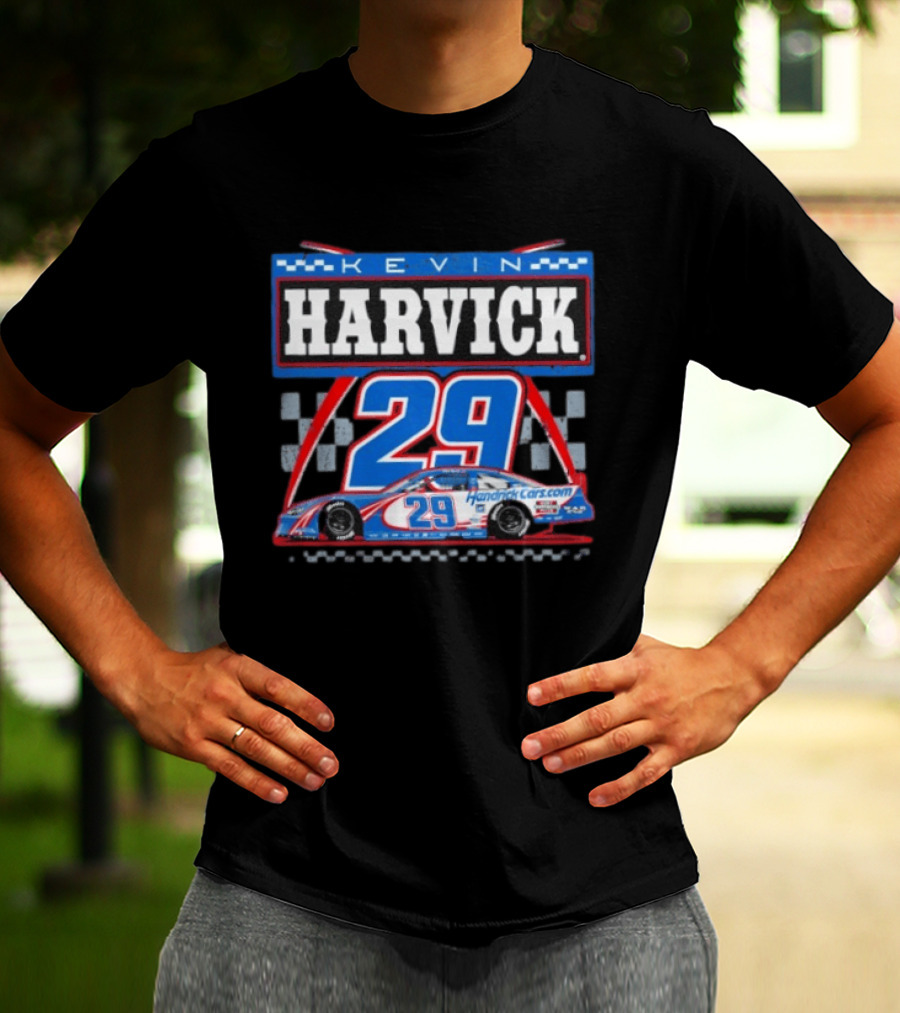 Kevin Harvick 29 Hendrick Cars NASCAR Racing Checkered Flag T-Shirt