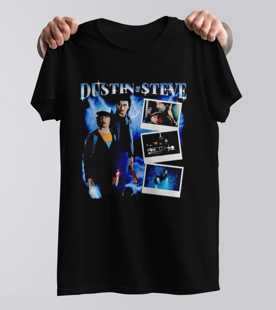 Dustin Steve Polaroid Photos Lightning T-Shirt