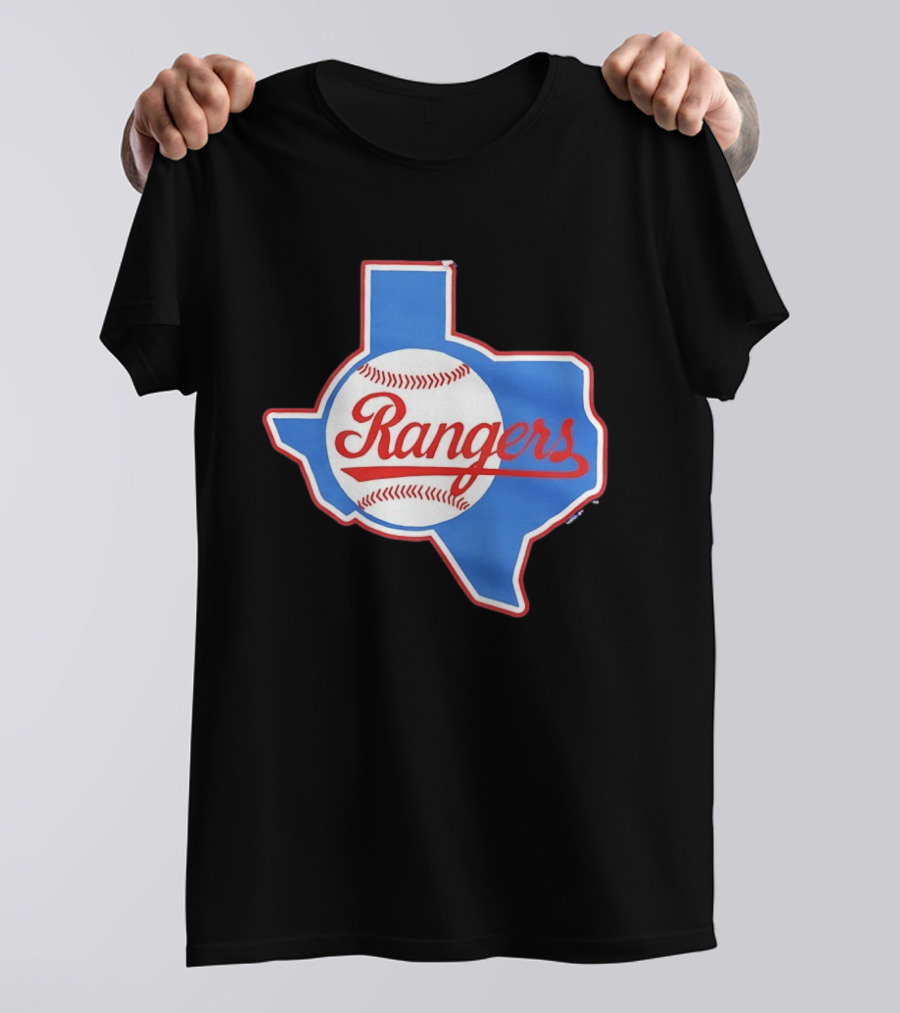 Texas Rangers Baseball Cursive Script Texas State T-Shirt