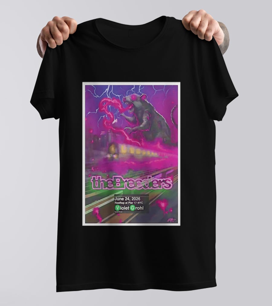 The Breeders Violet Grohl June 24 2026 Pier 17 NYC Rooftop Concert T-Shirt