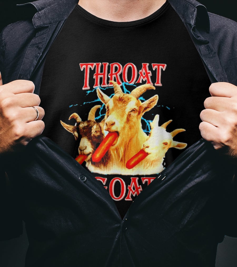 Throat Goat Hot Dog Eating Goats Meme Humor T-Shirt