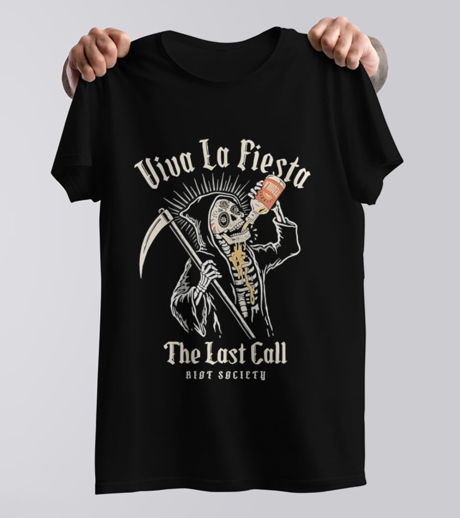 Viva La Fiesta Grim Reaper The Last Call Riot Society T-Shirt