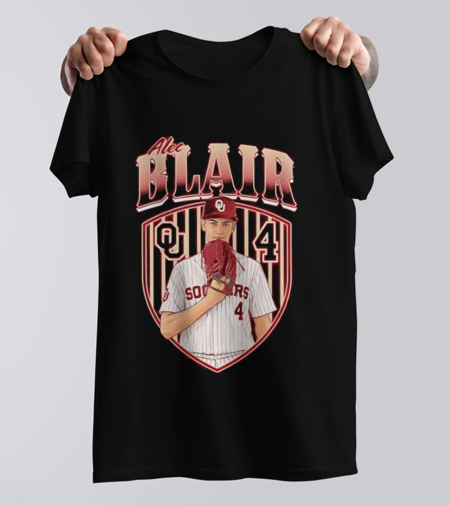Oklahome Sooners Alec Blair Number 4 Baseball Player T-Shirt