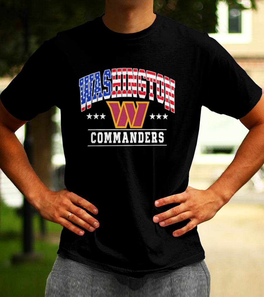 Washington Commanders 1776 2026 250 Years 4th Of July American Flag Stars T-Shirt