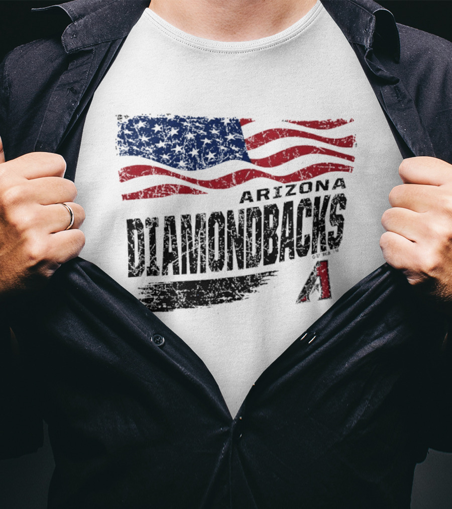 Arizona Diamondbacks Waving American Flag Fourth Of July Celebration T-Shirt