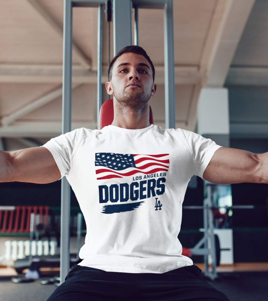 Los Angeles Dodgers Waving Flag LA Dodgers Starter Baseball Team T-Shirt