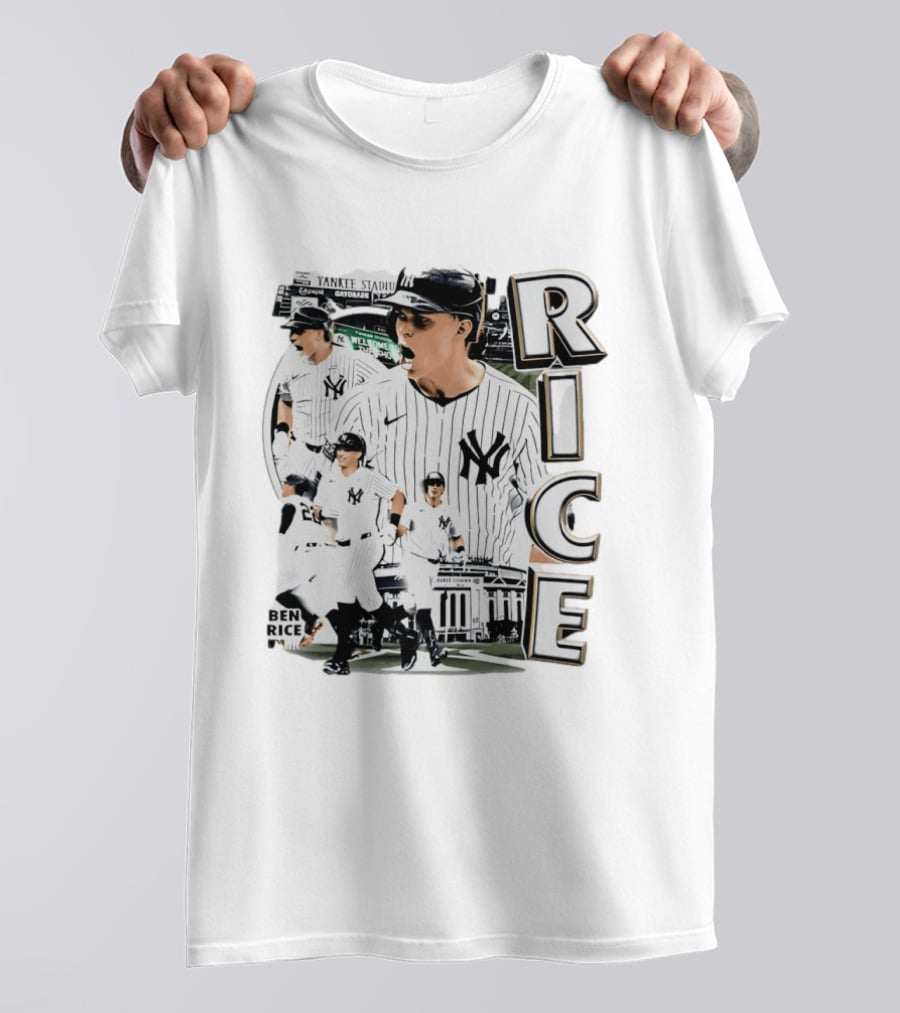Ben Rice New York Yankees 2026 Collage 90s Bootleg Yankee Stadium RICE T-Shirt