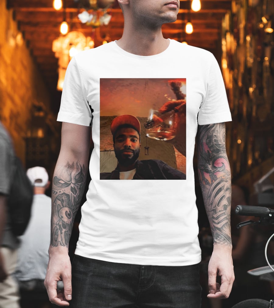 Mikal Bridges Phoenix Suns Cigar Whiskey Glass Sunset Vibes T-Shirt