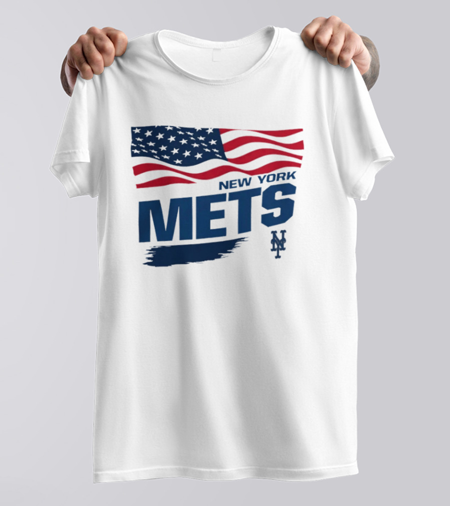 New York Mets American Flag MLB Fan T-Shirt