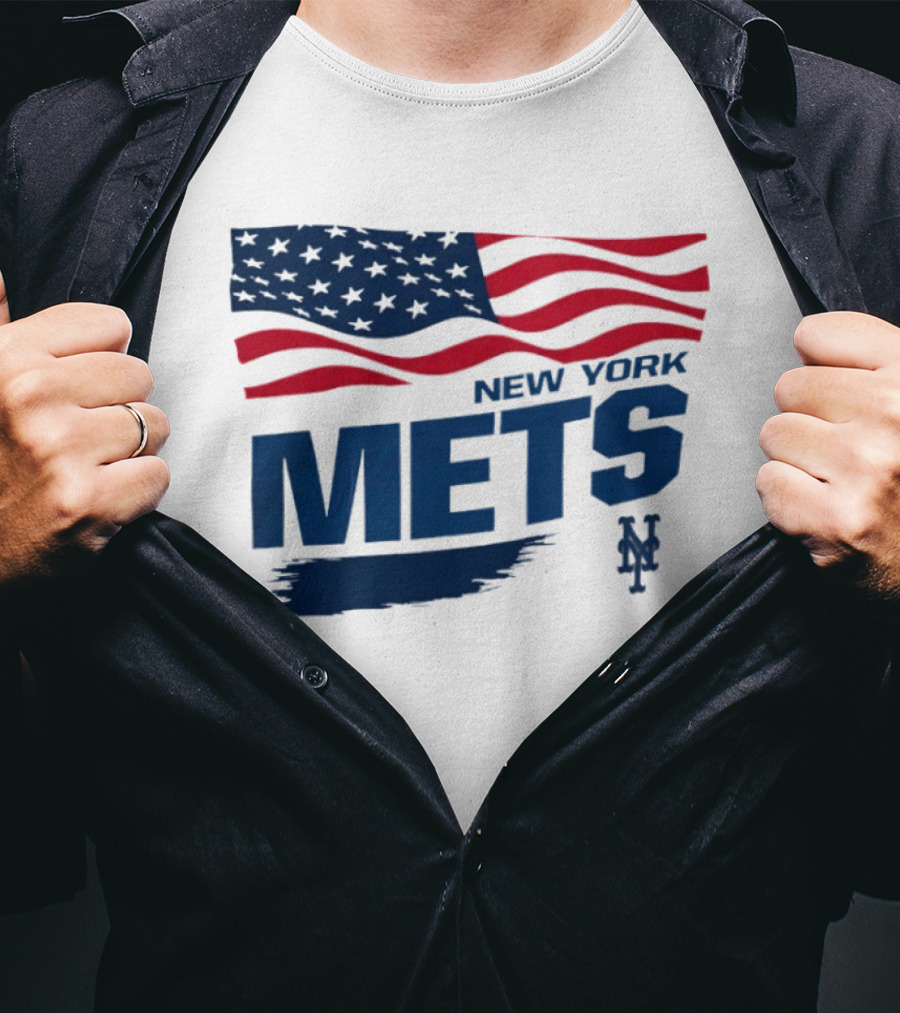 New York Mets American Flag MLB Fan T-Shirt