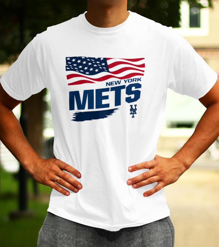 New York Mets American Flag MLB Fan T-Shirt