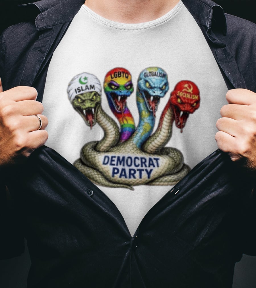 Islam LGBTQ Globalism Socialism Cobra Democrat Party T-Shirt