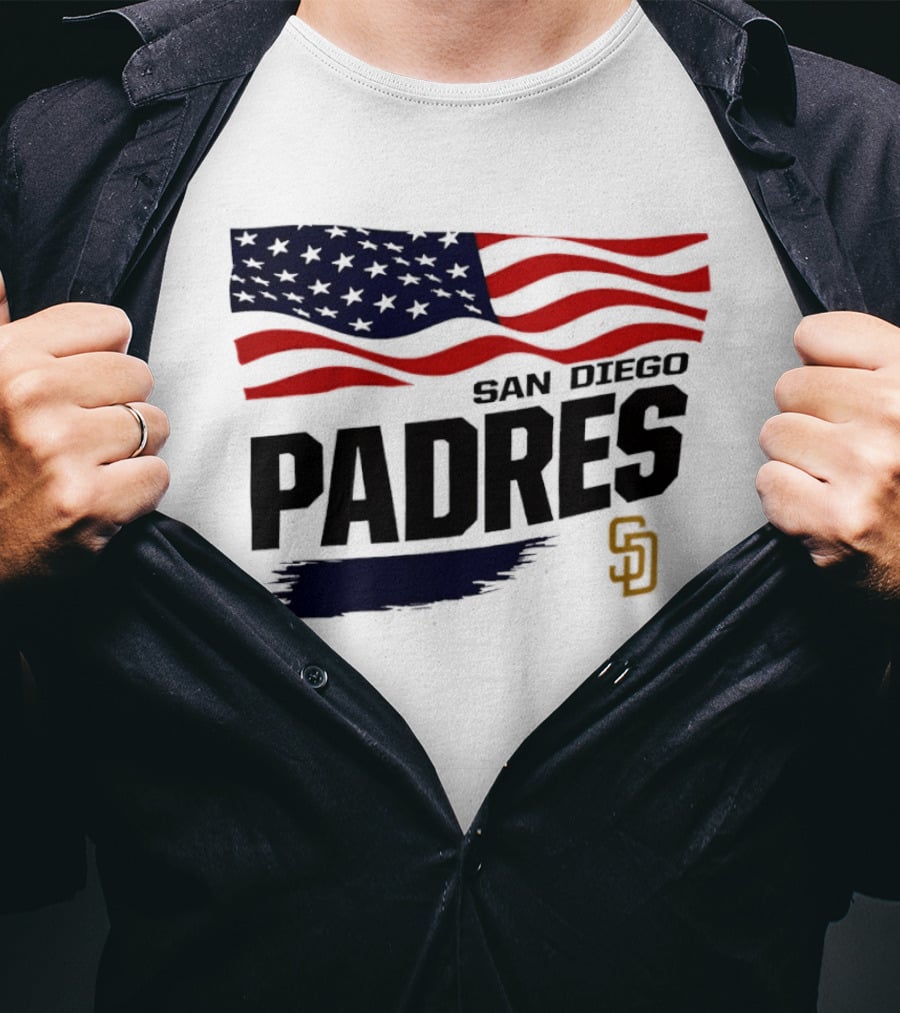 San Diego Padres American Flag SD T-Shirt