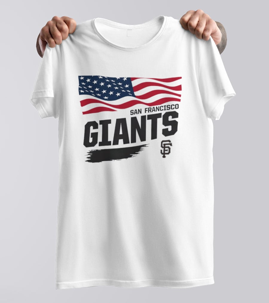 San Francisco Giants American Flag SF Baseball T-Shirt