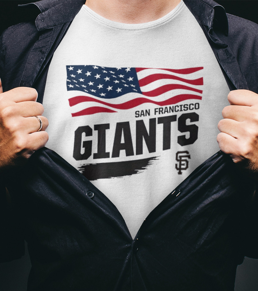San Francisco Giants American Flag SF Baseball T-Shirt