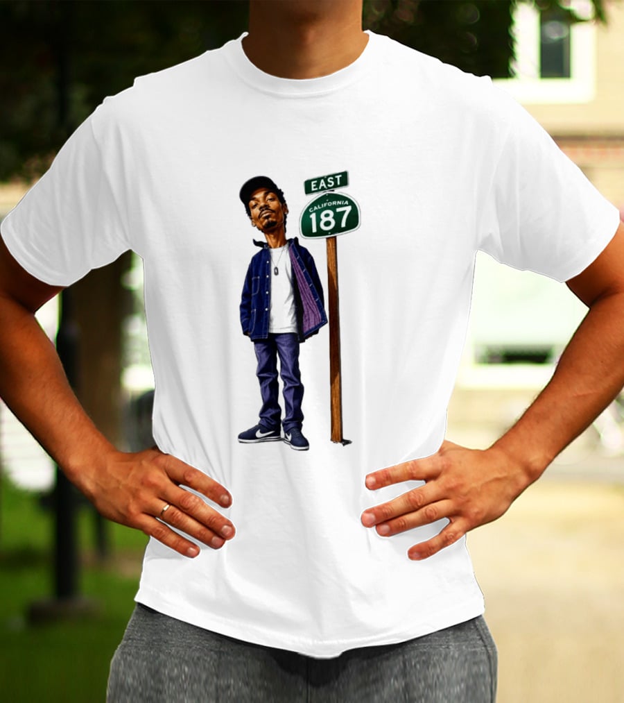Snoop Dogg California 187 East Sign West Coast Hip Hop T-Shirt