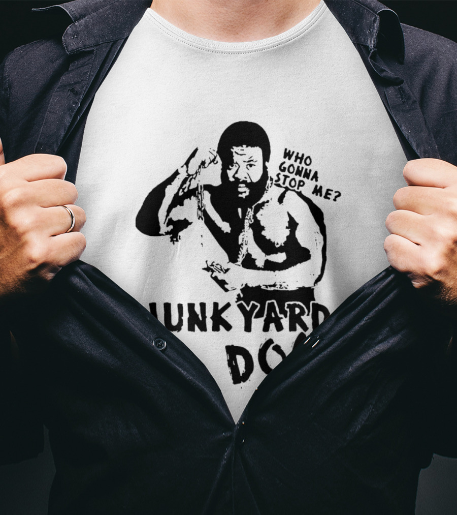 Junkyard Dog Flexing Who Gonna Stop Me Wrestling T-Shirt