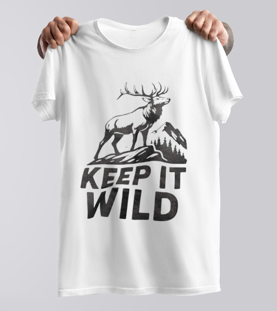 Keep It Wild Elk Mountain Forest Wildlife Conservation T-Shirt