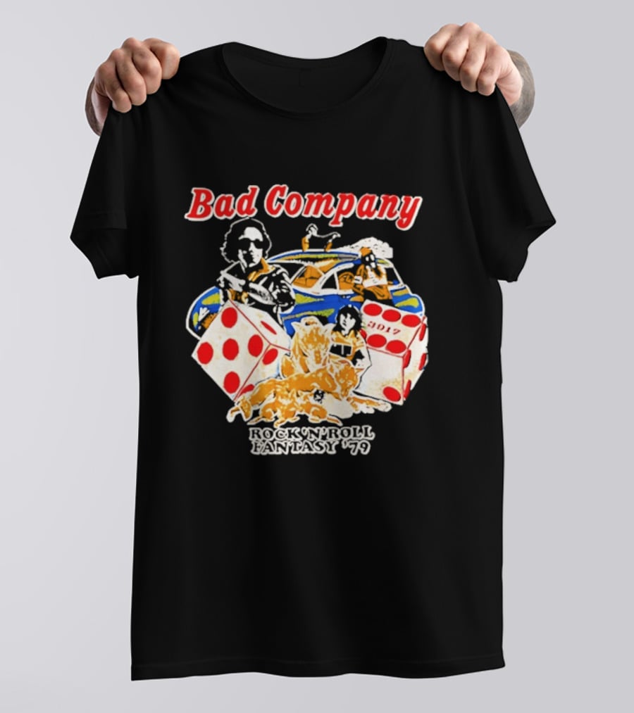 Bad Company Rock N Roll Fantasy '90 Dice And Muscle Car T-Shirt