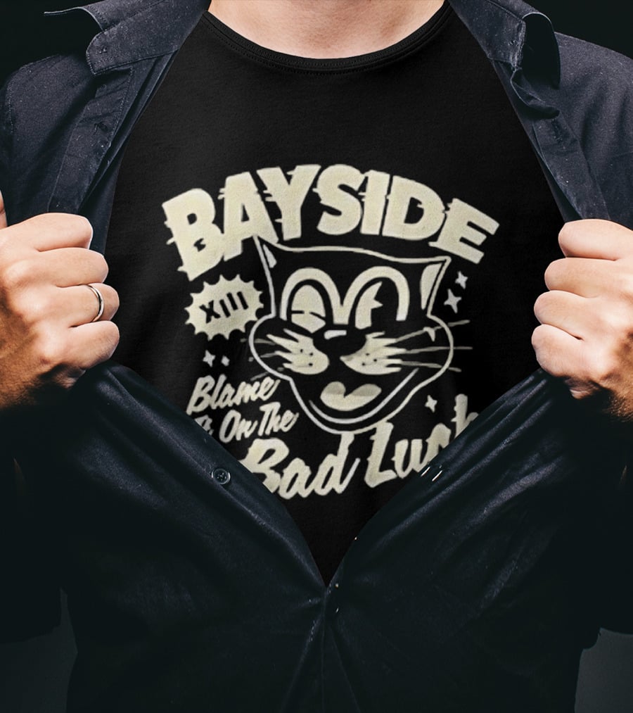 Bayside Blame It On The Bad Luck Cat XIII Stars T-Shirt